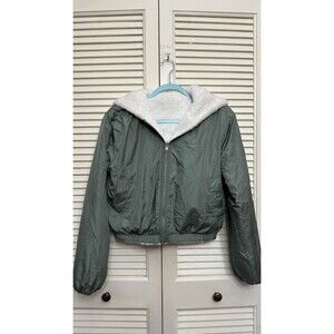 BP. Reversible Faux Fur Jacket in Green Dune SIZE S